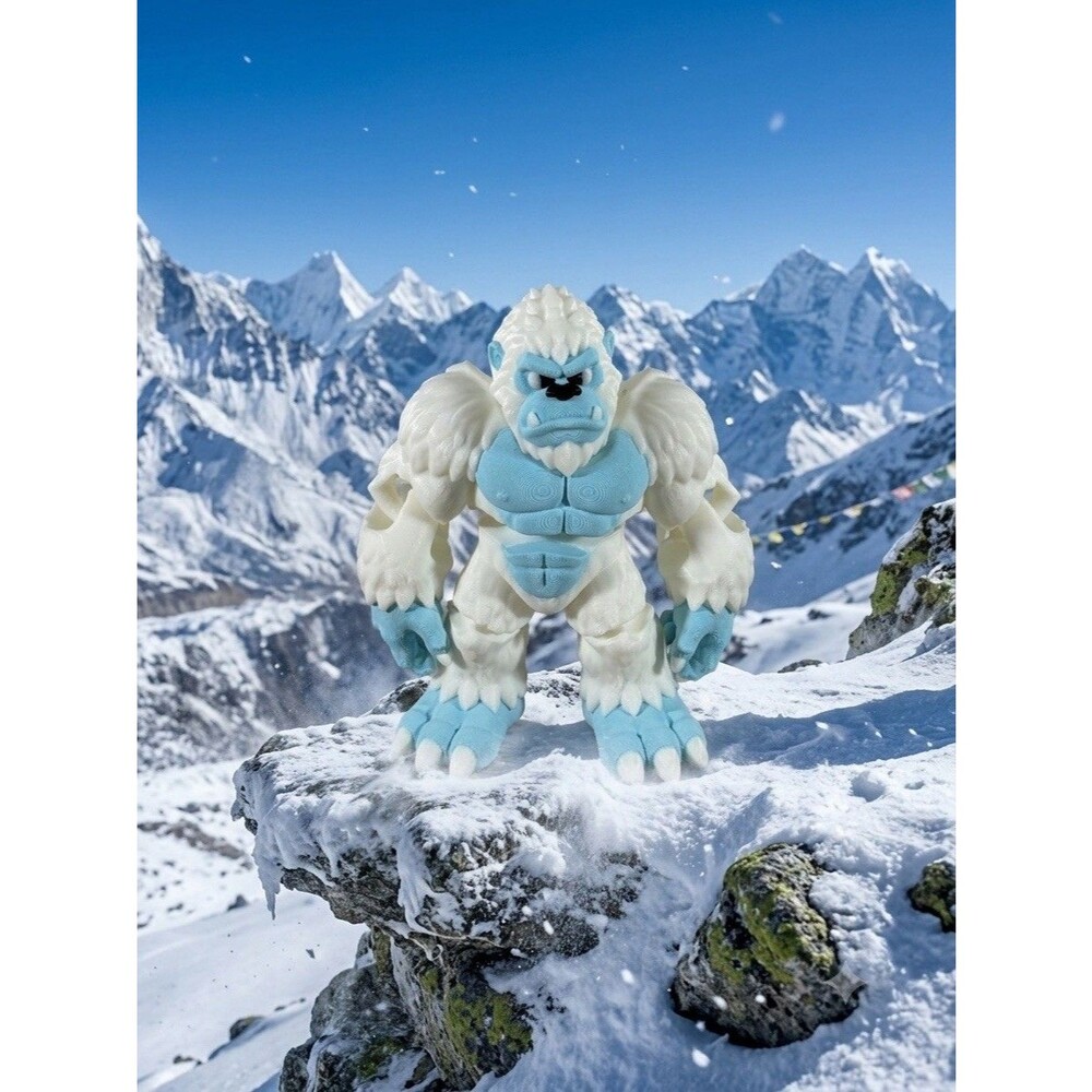 3D Printed Yeti Sasquatch Figurine - Flexi Fidget Toy 5.12 inches